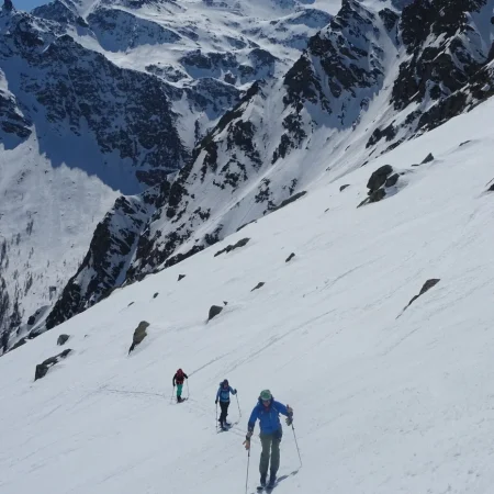 ski de randonnée en refuge dans le Queyras Hautes-Alpes.